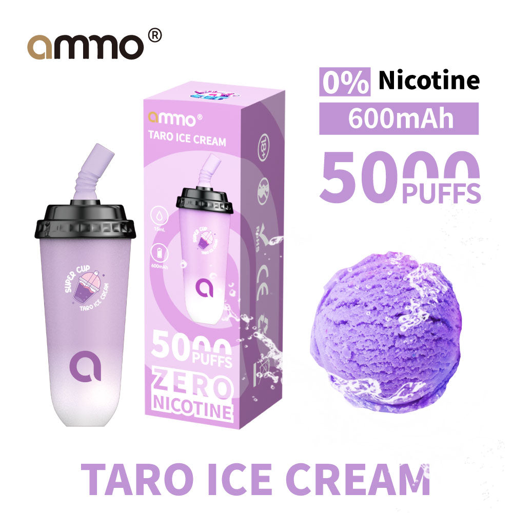 AMMO 1 Device Taro Ice Cream 0% Nicotine Supercup 香芋冰淇淋 奶茶杯