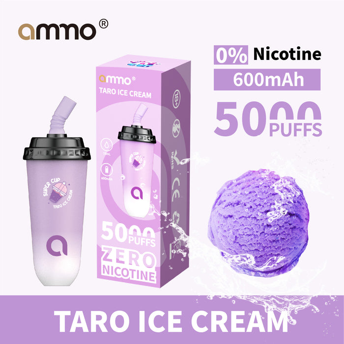 AMMO 1 Device Taro Ice Cream 0% Nicotine Supercup 香芋冰淇淋 奶茶杯