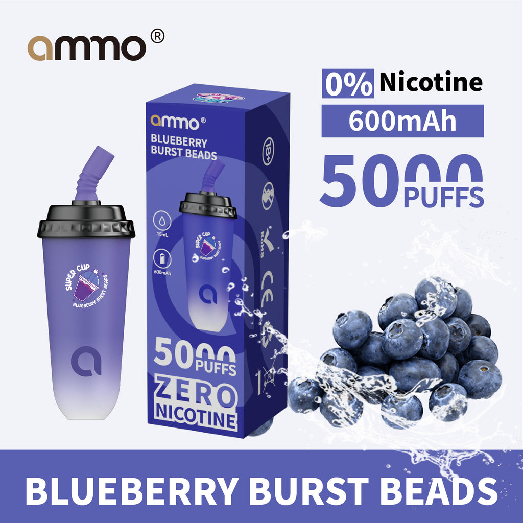 AMMO 1 Device Blueberry Burst Beads 0% Nicotine Supercup 藍莓爆珠 奶茶杯