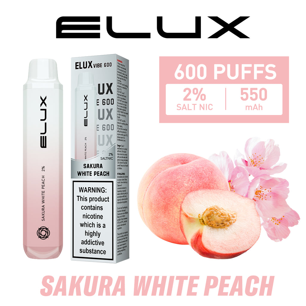 ELUX Vibe Sakura White Peach 2% Nicotine Disposable Vape Pod