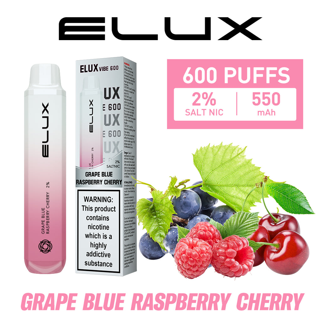 ELUX Vibe Grape Blue Raspberry Cherry 2% Nicotine Disposable Vape Pod