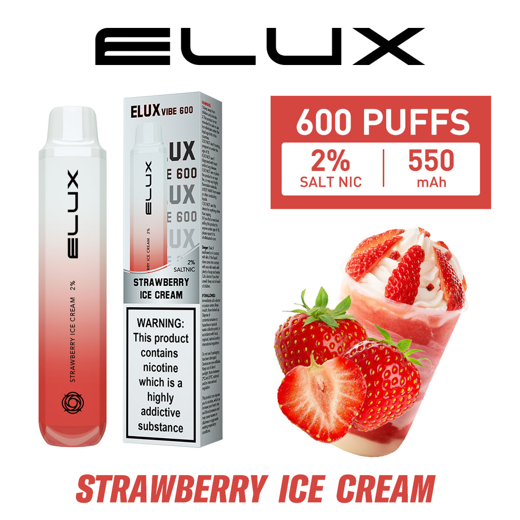 ELUX Vibe Strawberry Ice Cream 2% Nicotine Disposable Vape Pod