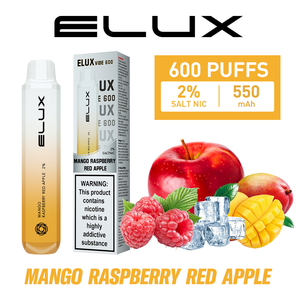 ELUX Vibe Mango Raspberry Red Apple 2% Nicotine Disposable Vape Pod