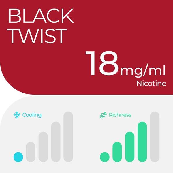 RELX Pod 2 Pod Pack Black Twist 2% Nicotine 18mg/ml TPD