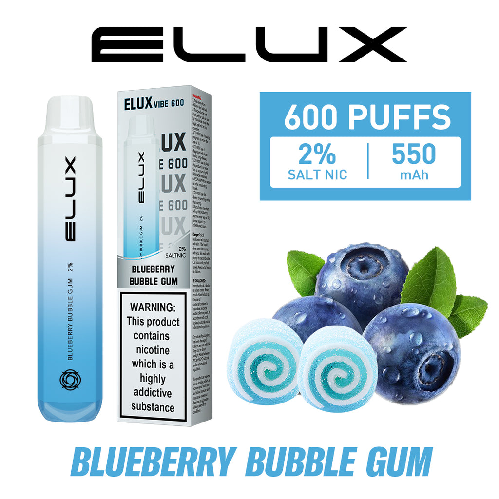 ELUX Vibe Blueberry Bubble Gum 2% Nicotine Disposable Vape Pod